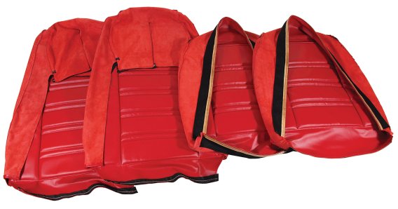 Leather Seat Covers Red 100%-Leather For 1977-1978 Corvette