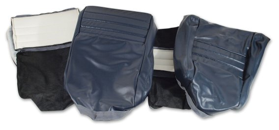 Leather Seat Covers Dark Blue Leather/Vinyl Original 2" Bolster For 82 Corvette