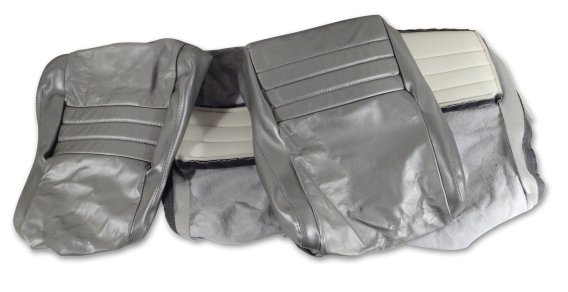 Leather Seat Covers Silver Leather/Vinyl Original 2" Bols For 81 Corvette