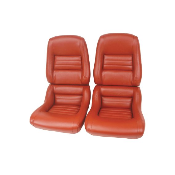 Leather Seat Covers Cinnabar 100%-Leather 2" Bolster For 1981 Corvette