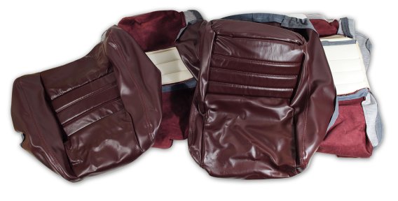 Leather Seat Covers Claret Leather/Vinyl Original 4" Bols For 80 Corvette