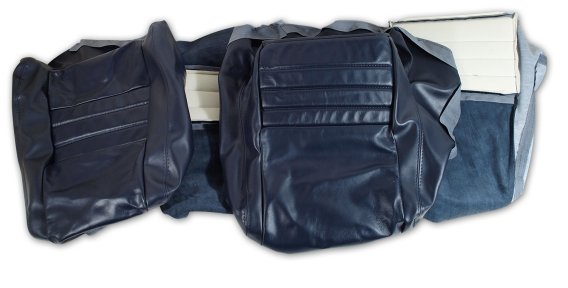 419948 Leather Seat Covers Dark Blue Leather/Vinyl Original 2" Bolster For 79-81 Corvette