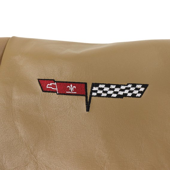 419958E Embroidered OE Style Seat Covers Camel Leather/Vinyl w/ 2" Bolster For 81-82 Corvette