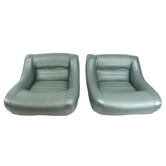 Embroidered OE Style Seat Covers Silvergreen Leather/Vinyl w/ 4" Bolster For 82 Corvette