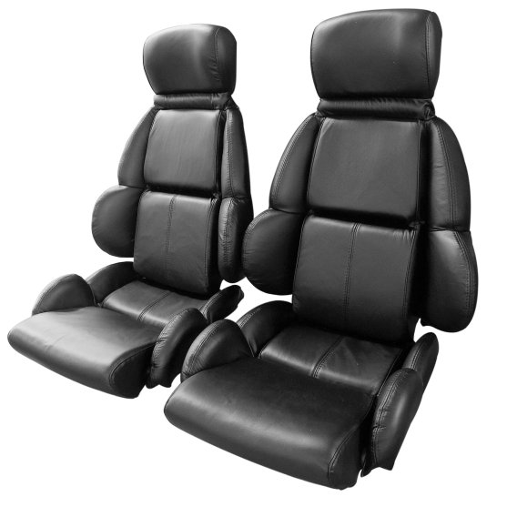 Leather Seat Covers- Black Standard For 1989-1992 Corvette