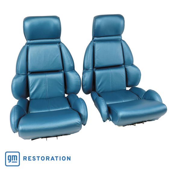 Leather Seat Covers- Blue Sport For 1989 Corvette