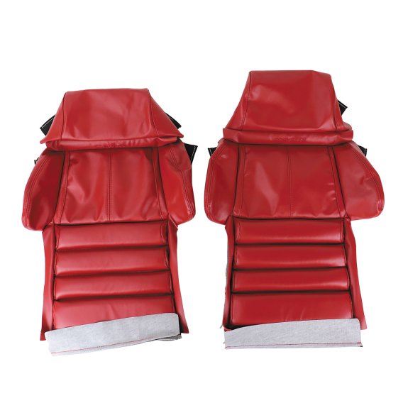 Leather Seat Covers- Red Sport For 1989-1990 Corvette