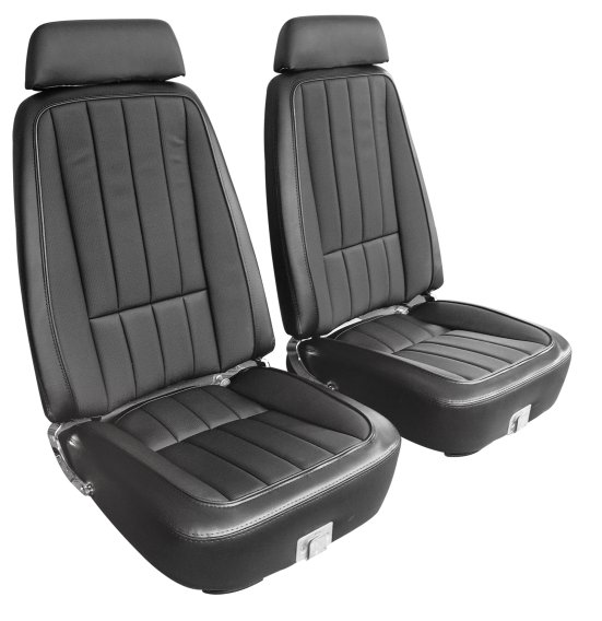 Leather-Like Vinyl Seat Covers- Black For 1969 Corvette