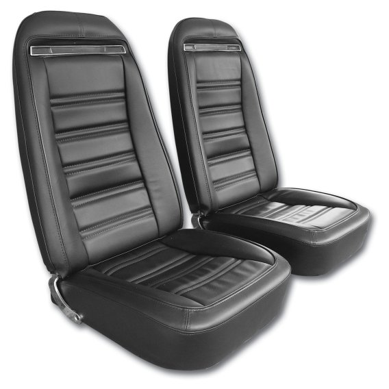 Leather-Like Vinyl Seat Covers Black For 1972-1974 Corvette