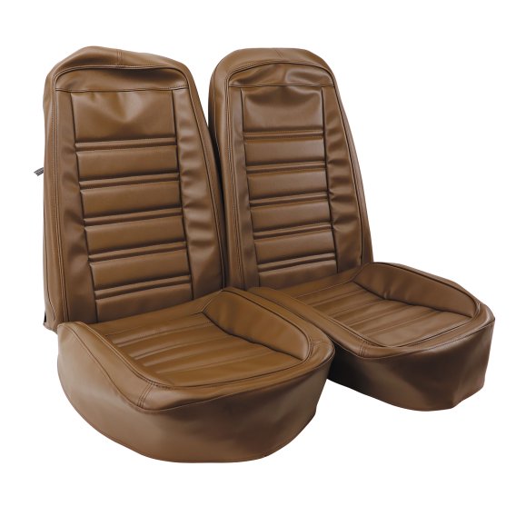 Leather-Like Vinyl Seat Covers Dark Saddle For 1972 Corvette