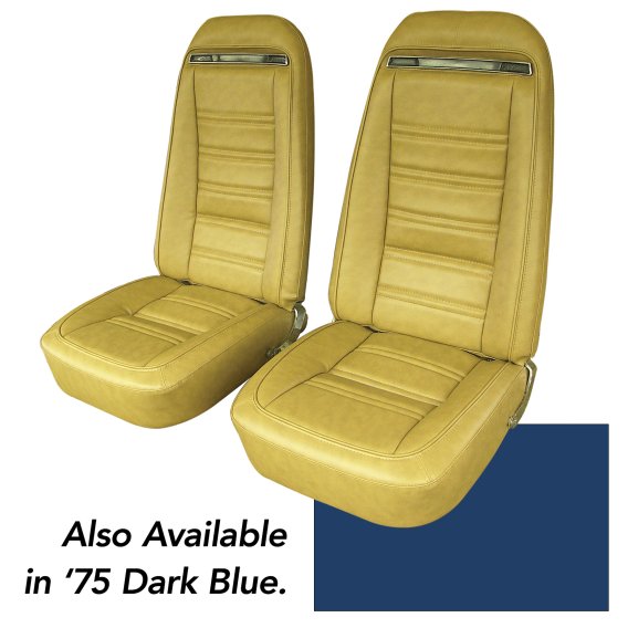 Leather-Like Vinyl Seat Covers Dark Blue For 1975 Corvette