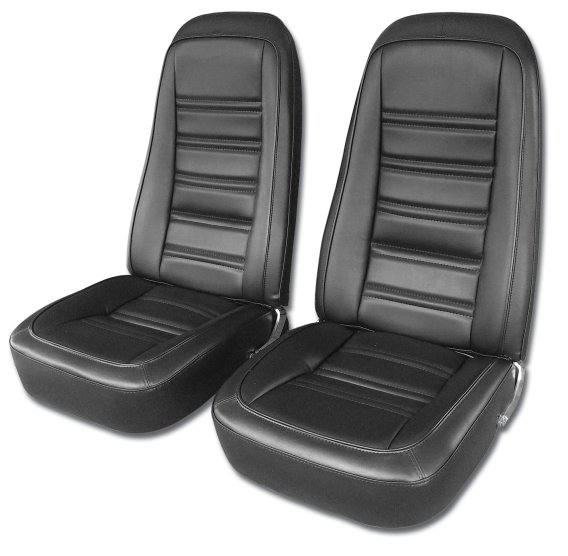 1976-1978 C3 Corvette "Leather-Like" Vinyl Seat Covers Black