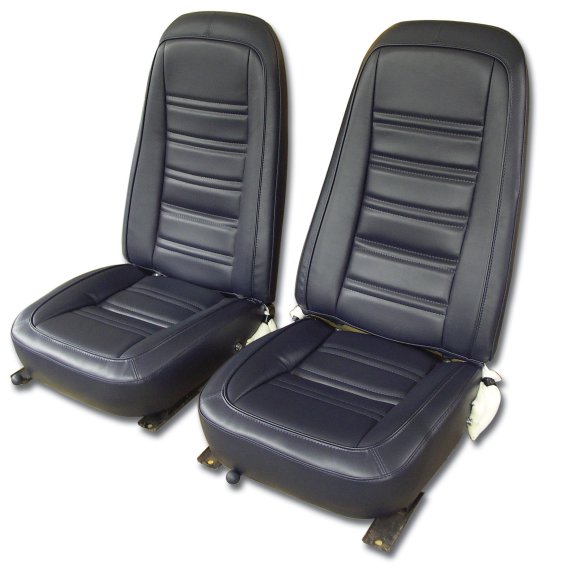 1978 C3 Corvette Mounted Seats Dark Blue "Leather-Like" Vinyl