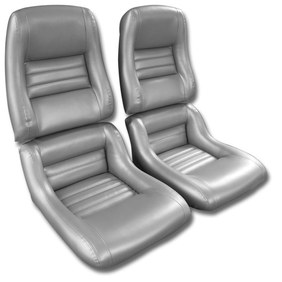 Leather-Like Vinyl Seat Covers Silver 2" Bolster For 1981 Corvette