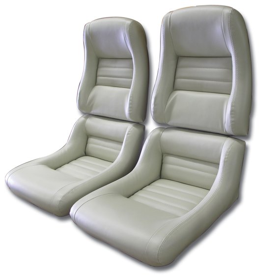 Leather-Like Vinyl Seat Covers Oyster 2" Bolster For 1979-1980 Corvette