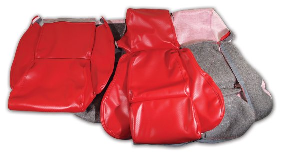 Leather-Like Vinyl Seat Covers Red Standard For 1986-1988 Corvette