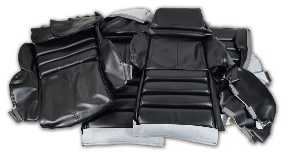 Leather-Like Vinyl Seat Covers Black Sport For 1989-1990 Corvette