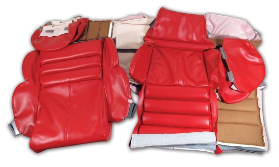 Leather-Like Vinyl Seat Covers Red Sport For 1989-1990 Corvette