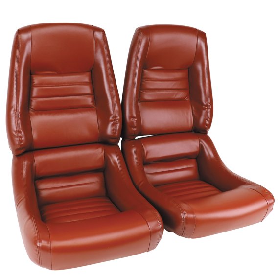 Mounted Leather Seat Covers Cinnabar Lthr/Vnyl Original 4" Blstr For 81 Corvette