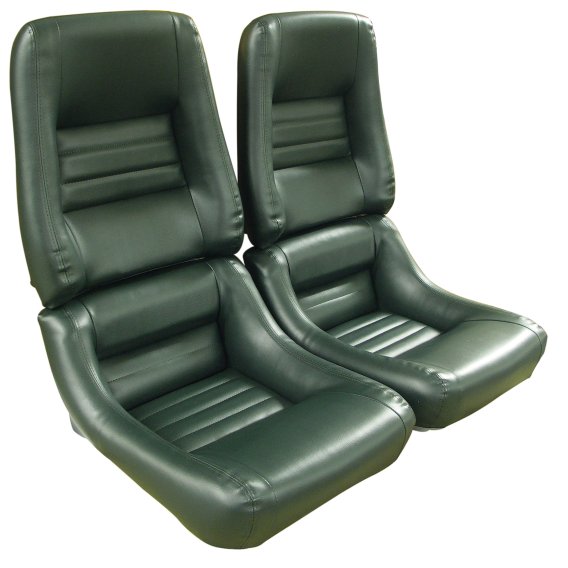 Mounted "Leather-Like" Vinyl Seat Covers Green 4" Bolster For 79 Corvette