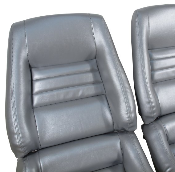 Mounted Leather-Like Vinyl Seat Covers Silver Pace 4" Bolster For 78 Corvette