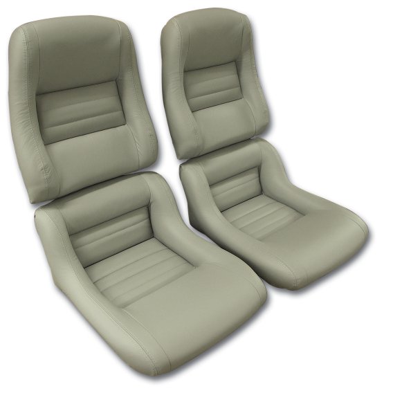 1982 C3 Corvette Mounted Leather Seat Covers Gray 100%-Leather 2" Bolster