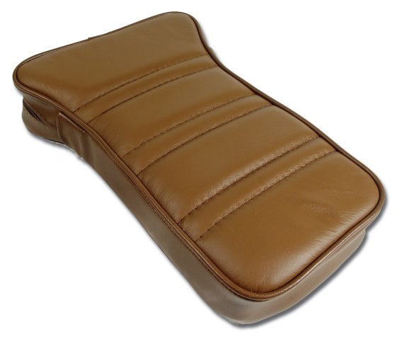 1973 C3 Corvette Reproduction Center Armrest - Dark Saddle Leather W/Vinyl