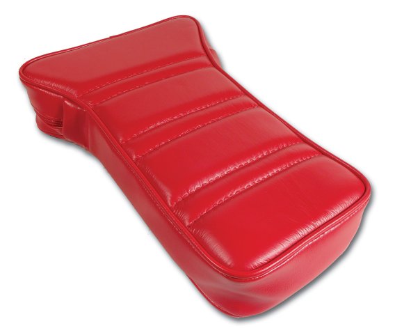 1972 C3 Corvette Reproduction Center Armrest - Red Leather W/Vinyl