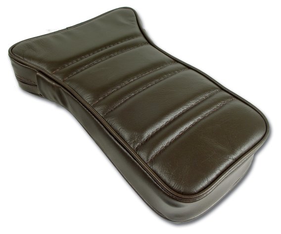 1976-1978 C3 Corvette Reproduction Center Armrest - Dark Brown Leather W/Vinyl