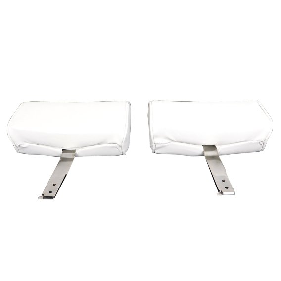 Headrests- White Complete Vinyl For 1966 Corvette