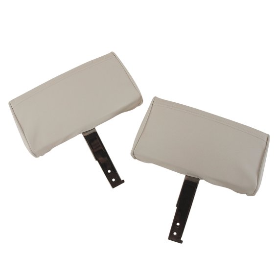 Headrests- White Complete Vinyl For 1967 Corvette