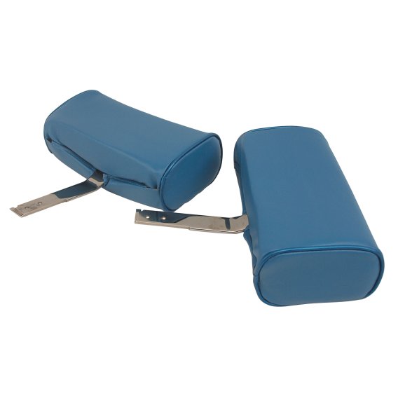 Headrests- Bright Blue Complete Leather For 1966 Corvette