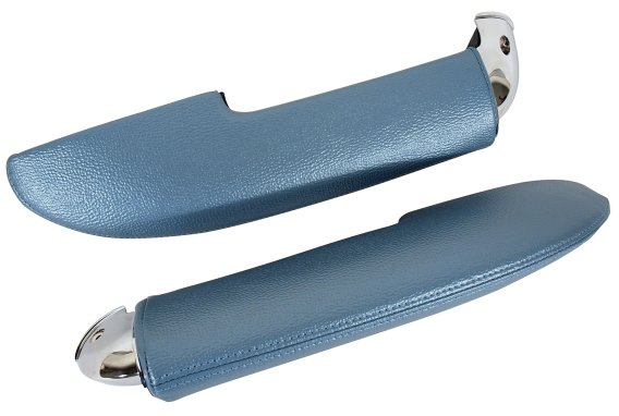 Armrest Assemblies W/Chrome Ends - Blue For 1958 Corvette