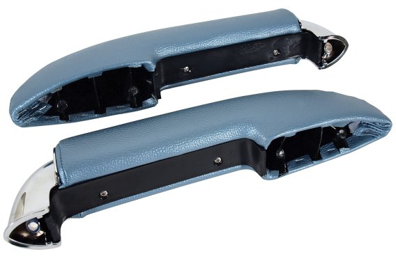 Armrest Assemblies W/Chrome Ends - Blue For 1958 Corvette