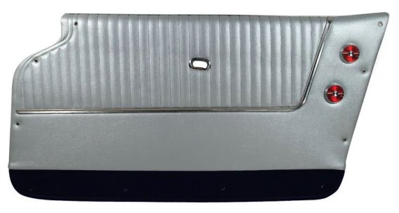 Door Panels Silver W/Dark Blue Carpet Coupe W/Felt For 1964 Corvette