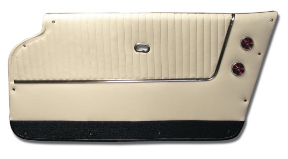 Door Panels White W/Dk Blue rpet Convertible W/Trim For 1964 Corvette