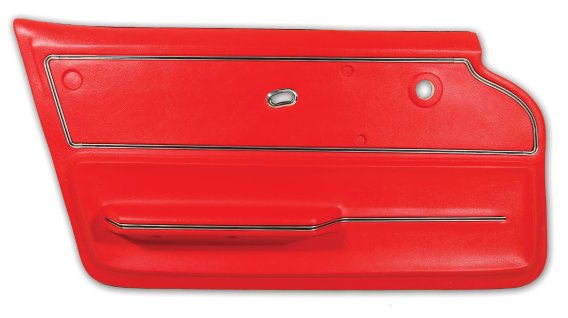 Door Panel Red Convertible W/Trim LH For 1965-1966 Corvette