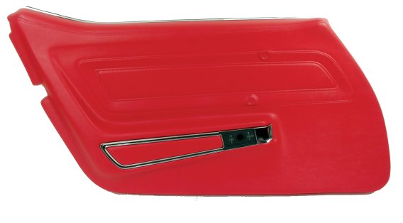 Door Panel- Red Standard LH For 1970-1972 Corvette