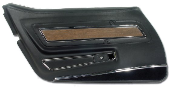 Door Panel- Black Deluxe LH For 1970-1976 Corvette