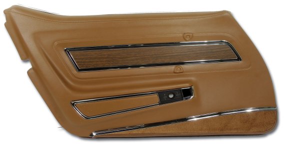 Door Panel- Dark Saddle Deluxe LH For 1973 Corvette