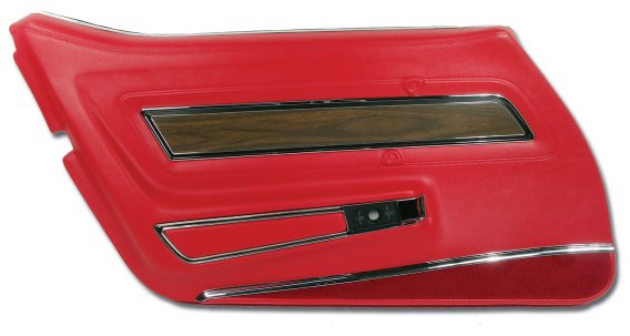 Door Panel- Red Deluxe LH For 1970-1972 Corvette