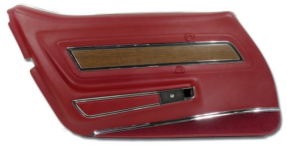 Door Panel- Oxblood Deluxe LH For 1973-1975 Corvette