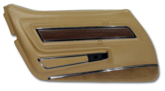 Door Panel- Medium Saddle Deluxe LH For 1973-1975 Corvette