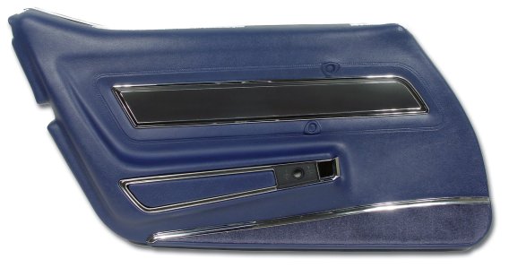 Door Panel- Dark Blue Deluxe LH For 1977 Corvette