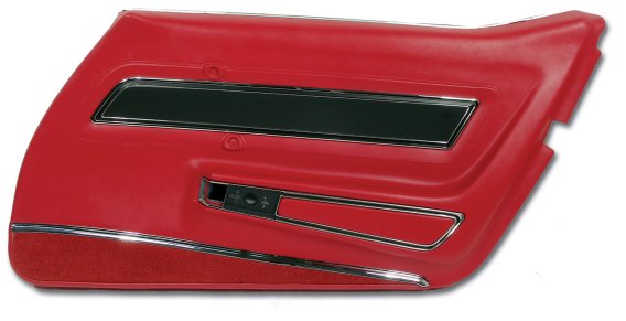 Door Panel- Red Deluxe RH For 1977 Corvette