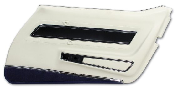 Door Panel White Deluxe W/Dark Blue Carpet RH For 1977 Corvette