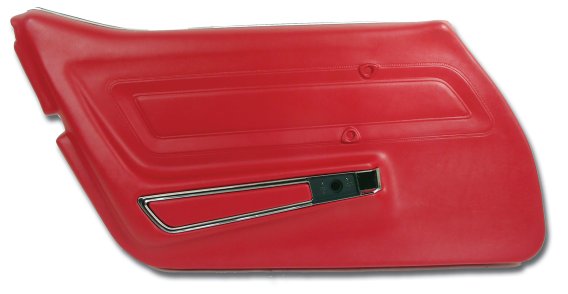 Door Panel- Red Standard LH For 1977 Corvette