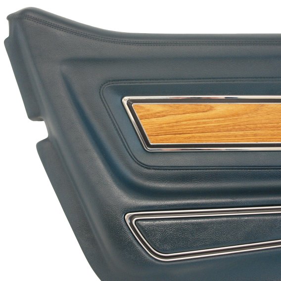 Door Panel Blue Green Deluxe W/Teak Insert LH For 1976 Corvette