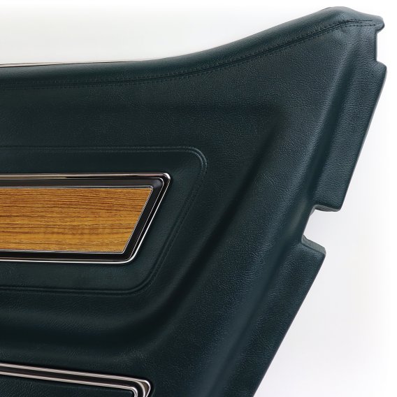 Door Panel Blue Green Deluxe W/Teak Insert RH For 1976 Corvette