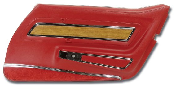 Door Panel Firethorn Deluxe W/Teak Insert RH For 1976 Corvette